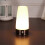 Retro LED Night Light with Wireless PIR Motion Sensor, Round Table Lamp compatible with Bedside, White Light, Battery Powered 1