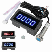 4 Digital LED Tachometer RPM Speed Meter with NPN Hall Proximity Switch Sensor