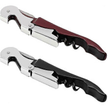 2-Piece Stainless Steel Corkscrew Bottle Opener Set with Foil Cutter compatible with Sommeliers, Waiters & Bartenders