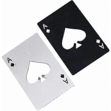 Ace of Spades Bottle Opener, Credit Card Size, 2 Pack Stainless Steel Can Opener (Black & Silver)