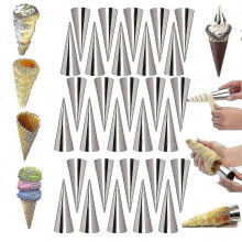 20 Pcs 5 Inch Stainless Steel Cannoli Molds, Waffle Cone Baking Molds