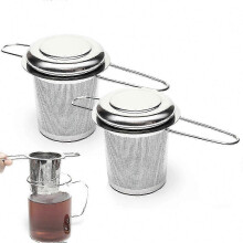 2-Piece Stainless Steel Tea Infuser Basket, Fine Mesh Loose Tea Diffuser with Long Handle
