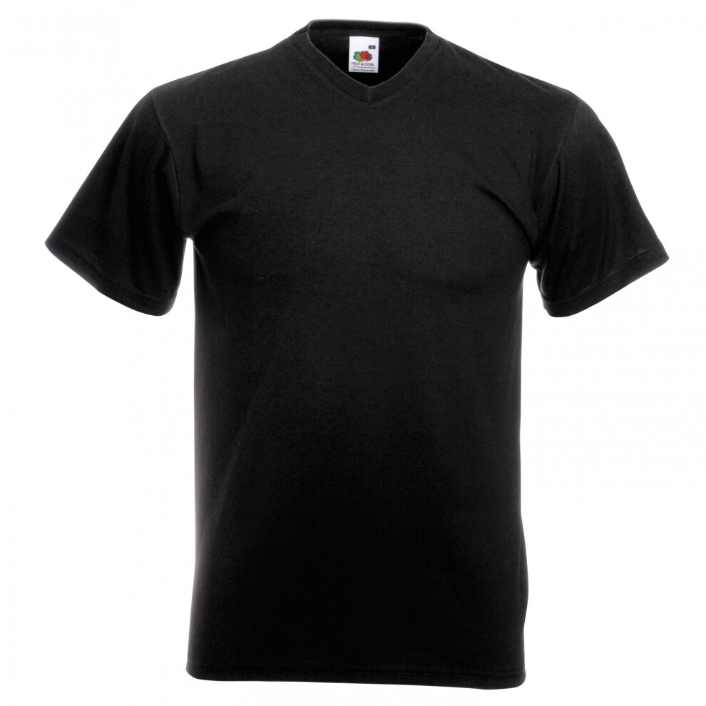 Fruit Of The Loom (3Xl, Black) Mens Valueweight V-Neck, Short Sleeve T-Shirt