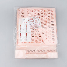(Pink)Soporte de libro de metal particiones con pegatinas decoración para estudiantes oficina porta documentos