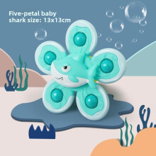 (Shark)Infant Plastic Rotating Rattle Toy With Crab Octopus For Coordination Handeye