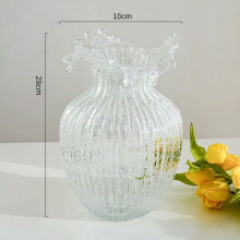 (Wave Mouth Clear)Luminous In The Dark Glass Vase Minimalist Nordic Style Noctilucent Handmade