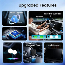 Ultra 2-in-1 Kabelgebunden auf Kabellos Carplay für Android Auto Stecker und Spielen 5G WIFI Auto-Verbindung für Autos mit Kabelgebundenem CP/AA