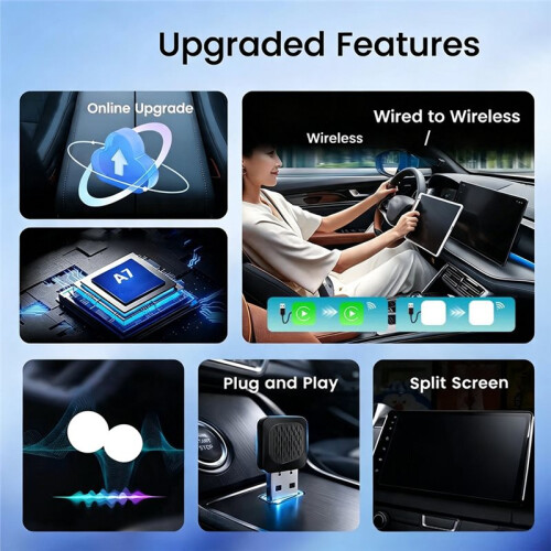 Ultra 2in1 da Cablato A Wireless Carplay per Android Auto Collega e Utilizza 5G WIFI Connessione Automatica per Auto con CP/AA Cablato