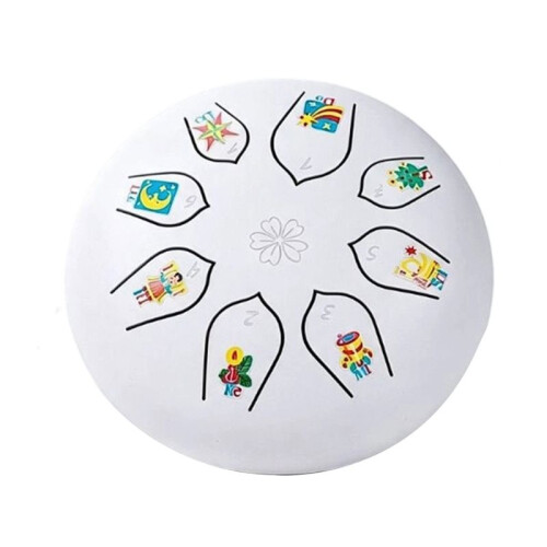 Tongue Drum de Aço para Crianças, Presente Musical Calmante para A Hora de Dormir, 6 Polegadas, 8 Notas, Tambor de Língua com Baquetas e Bolsa de