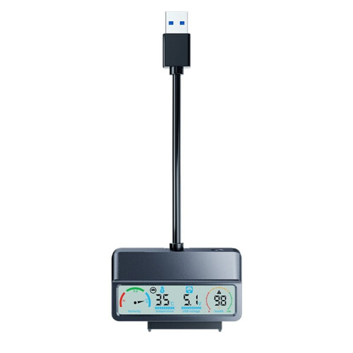 Adattatore e Cavo Convertitore USB 3.2- per HDD e SSD da 2,5" e 3,5", Lettore di Dischi Rigidi Esterni con Display Intelligente