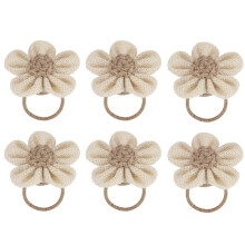 Servettringar Set Om 6 Handgjorda Rustika Servettringar Återanvändbara Boho Servettringar för Elegant Middagsbordsdekoration Beige