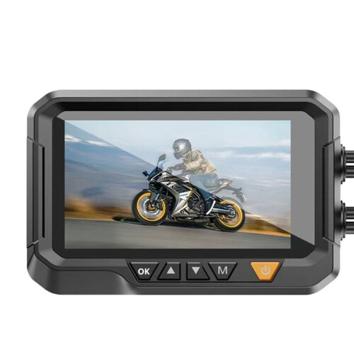 3.4 Inch Motorcycle Dashcam 1080P Motorcycle Front Rear DVR Camera GPS Tracking APP Control Video Loop Recorder