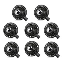 Self Adhesive Caster Wheels 8 Pack 360 Swivel - 30LBS Each with Brake Rod, Stick Rollers for Furniture Black