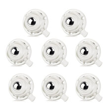 Self Adhesive Caster Wheels 8 Pack 360 Swivel - 30LBS Each with Brake Rod, Stick Rollers for Furniture White