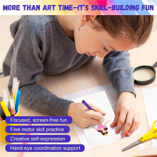 Rainbow Scratch Arts Kit for Kids, Squeegee Painting Cards with DIY Postcard Backs, Inventive Gift Activity