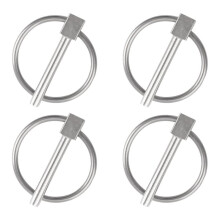Lynch-Pin, 4 Stück Durchmesser 6,3 mm 316 Edelstahl Runde Sicherheitsstifte Anhängersperrbolzen Haltestifte Lynch-Pin-Befestigungen