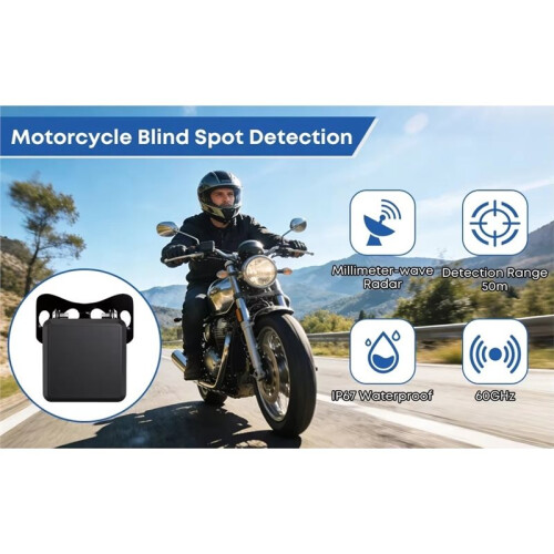 Motorcycle Blind Spot Detection 60Ghz BSD   Change Warning Max Detection Distance 50m Maximum Warning 30m
