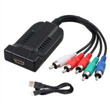 -Compatible to YPbPr Component Scaler Converter 5 RCA RGB -Compatible Input Power Cable