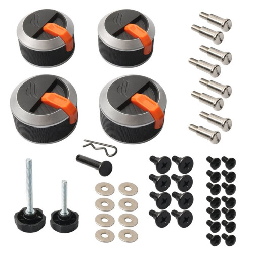 Griddle Control Knob Kit for Blackstone 2177 36 Inch Griddle, 4 Burner Knobs and Hardware Set, Grill Control Knob