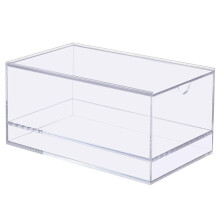 Leere Acryl-Mahjong-Box - Transparente Aufbewahrungsbox mit 2 Fächern für Amerikanische Mahjong-Steine und Karten