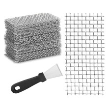 100 Pcs Stainless Steel Weep Hole Covers for Brick Walls, 2.75 in Brick Weep Hole Screens with Spatula Tool Stop Mice