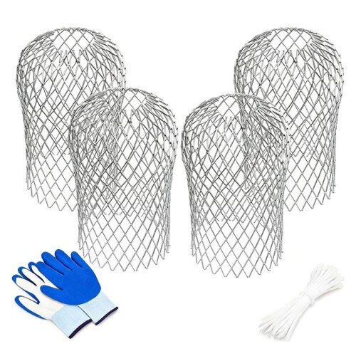 4 Pack Upgrade Gutter Downspout Guards, Heavy Duty Expandable Aluminum Gutter Filter, Leaf Gutter Downspout Screen