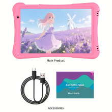 (Pink, 2GB 32GB) Android 14 10-inch Tablet. Allwinner A133 Quad-core CPU, 4GB RAM (2GB 2GB Expansion), and 32GB ROM. A 1280*800 HD