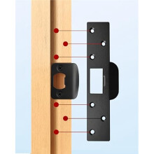Czarna Płyta Uderzeniowa Drzwi 2-1/4" X 1-3/4", Stal Nierdzewna, Okrągła Płyta Narożna do Wymiany Standardowego Zamka Drzwiowego