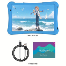 (Blue, 2GB 32GB) Android 14 10-inch Tablet. Allwinner A133 Quad-core CPU, 4GB RAM (2GB 2GB Expansion), and 32GB ROM. A 1280*800 HD