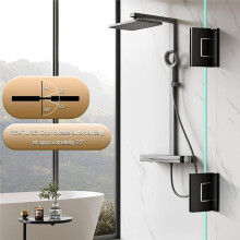 Pack de 2 Charnières de Porte de Douche en Verre Sans Cadre à 90 Degrés, Charnières de Porte de Douche en Acier Inoxydable 304 Noir Brossé