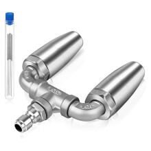 Dubbele Turbospuitmondstuk, 360 Roterende Spuitpunten, Roestvrijstalen Dubbele Turbospuitmondstuk met 3.0-Opening, 1/4 Snelkoppeling
