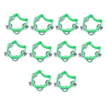 10 Stück Tamburine, Musikinstrumente, Geräuscherzeuger, Perkussionstamburin mit 4 Glöckchen, Handperkussionstrommel D