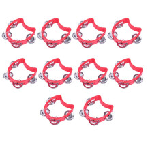 10PCS Tamborines Musical Instrument Noise Makers Percussion Tambourine 4 Bells Handheld Percussion Drum Tambourine A