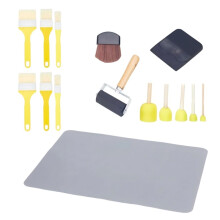 Kit de Decoupage de 15 Piezas, Herramientas Esenciales para Decoupage: Raspador, Pincel de Fibra para Pintura, Ideal para Proyectos de Arte y