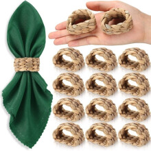 12 Pcs Woven Napkin Rings Farmhouse Rustic Boho Napkins for Farmhouse Table Decor Harvest Banquet