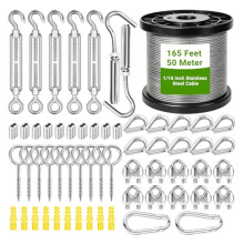 Kit de Cable de Acero de 1/16 de Pulgada para Pérgolas de Jardín, Tendederos, Barandillas, Enrejados, Patios, Jardines e Iluminación para Bodas