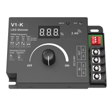 V1-K LED Controller Dimmer 12V 24V PWM Dimmer 20A Frequency Adjustable LED Strip Dimmer for Lighting Modules