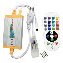 IP68 Waterproof Neon Light RGB Controller 1500W with 24Keys IR Remote Control for 5050 2835 LED Strip Power EU-Plug