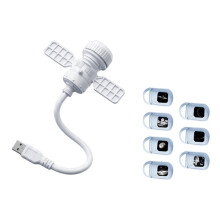 USB-Weltraum-Satelliten-Galaxie-Projektor-Nachtlicht, Weltraum-Projektionslampe, 360 Flexibel, 7 Austauschbare Objektive
