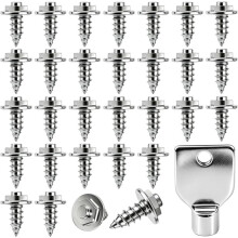 30 STK. Watstiefel-Stollen mit Hartmetall-Spikes, Einschraub-Traktionsset mit Werkzeug für Gummi- oder Filzsohlen