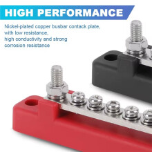 M6 Stud Bus Bar Battery Power Distribution Block Set for Truck Boat Car Campers Caravan