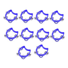 10PCS Tamborines Musical Instrument Noise Makers Percussion Tambourine 4 Bells Handheld Percussion Drum Tambourine C