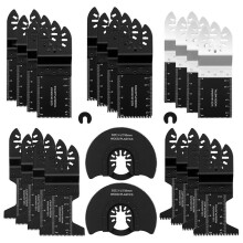 24Pcs Oscillating Saw Blades, Multitool Blades Kit for Metal Wood Plastics, Quick Release Multi Tool Blades for