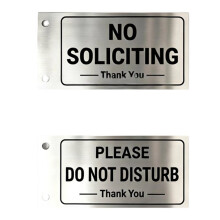 No Soliciting Sign for House and for Front Door,Small Doorbell Cover,Rotates From NO SOLICITING to DO NOT DISTURB