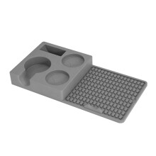 Silicone Espresso Tamping Station Non-Slip Tamping Mats with Tool Storage & Raised Draining Area for Home Coffee Bar C