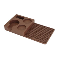 Silicone Espresso Tamping Station Non-Slip Tamping Mats with Tool Storage & Raised Draining Area for Home Coffee Bar D
