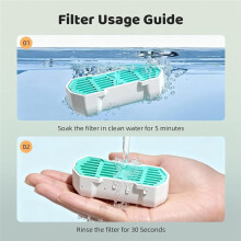 Trinkbrunnen-Filter für Katzen, Kompatibel mit PWS-148B 2,2L Edelstahl-Trinkbrunnen für Haustiere, 4-Stufige Reinigung für Frische Hydration 3+3