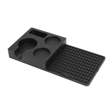 Silicone Espresso Tamping Station Non-Slip Tamping Mats with Tool Storage & Raised Draining Area for Home Coffee Bar B