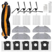 Kit de Accesorios de 20 Piezas Compatible con Aspiradora Robot para D20 Air : Repuestos de Cepillo Lateral Principal, Filtro y Mopa