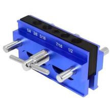 Self Centering Dowel Jig Kit, Drill Guide Jig Block for Straight Holes 6PCS Drill Bushings, for Woodworking, Adjustable